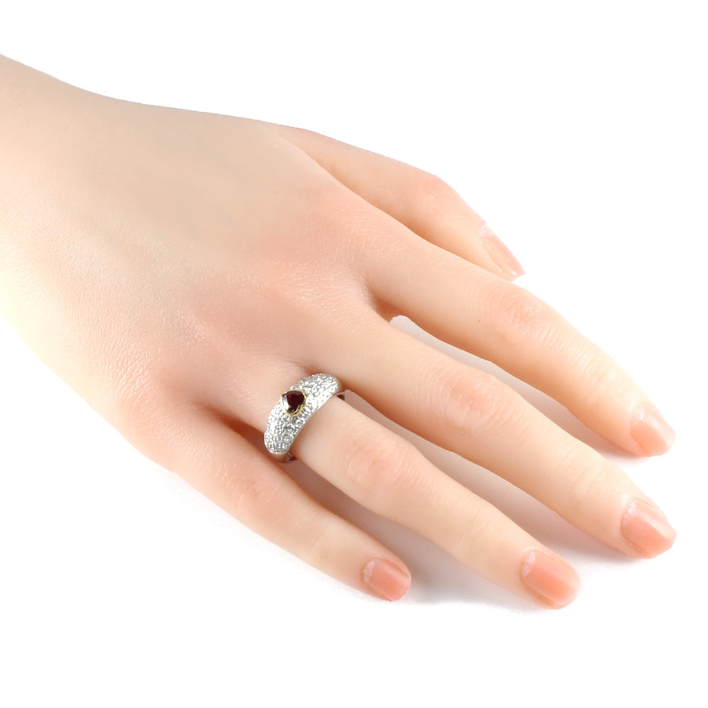 Pｔ100　ハートサファイア＆ダイヤリング 指輪パヴェリング　9号[21] Pｔ100 ハートサファイア＆ダイヤリング 指輪パヴェリング 13号 Pｔ100