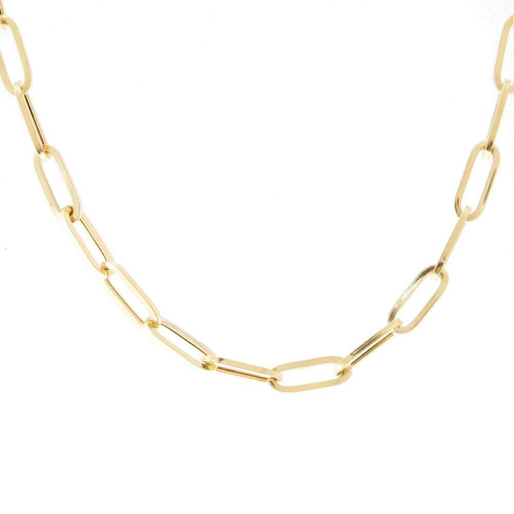 ネックレス イタリー ペーパークリップチェーン 18金 K18イエロー