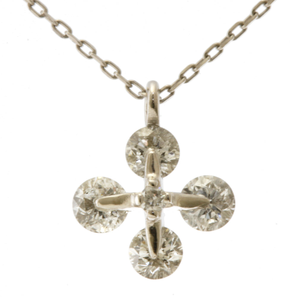 ネックレス 雪の結晶 花 Pt850 Pt900 プラチナ ダイヤモンド 0.31ct  