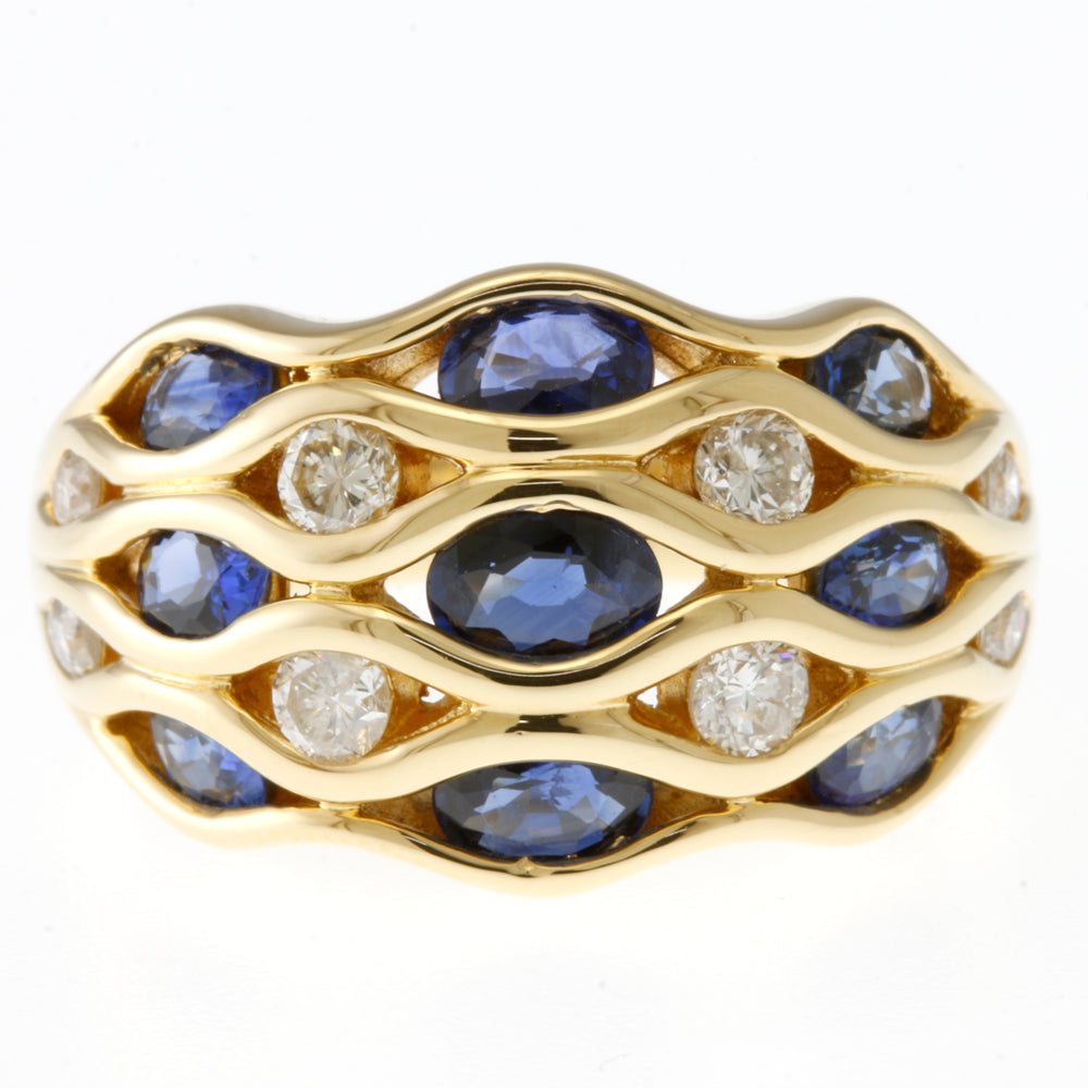 リング・指輪 11.5号 18金 K18イエローゴールド サファイア 1.89ct  