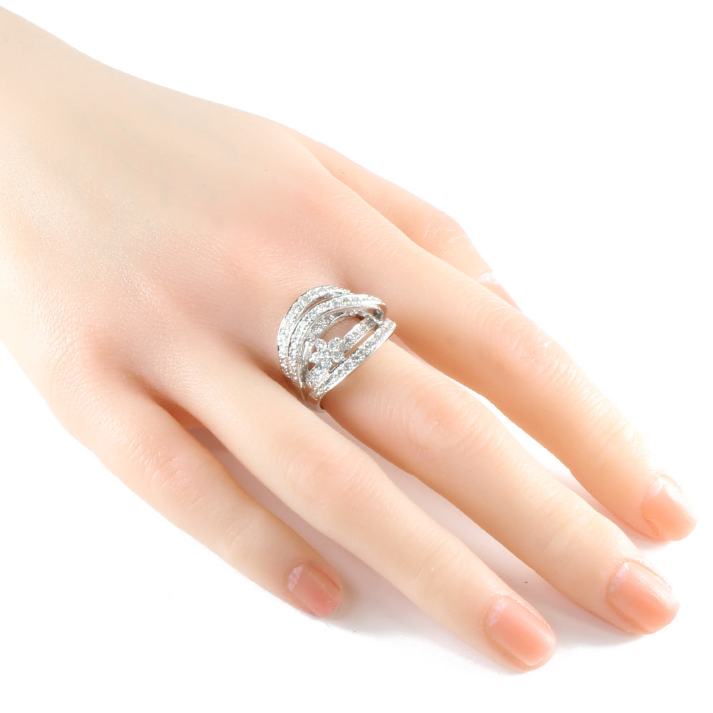 【1ct】 PT900 ダイヤモンド フラワー リング 12号 プラチナ 指輪 フラワー ゴージャス リング・指輪 12号 Pt900プラチナ ダイヤモンド