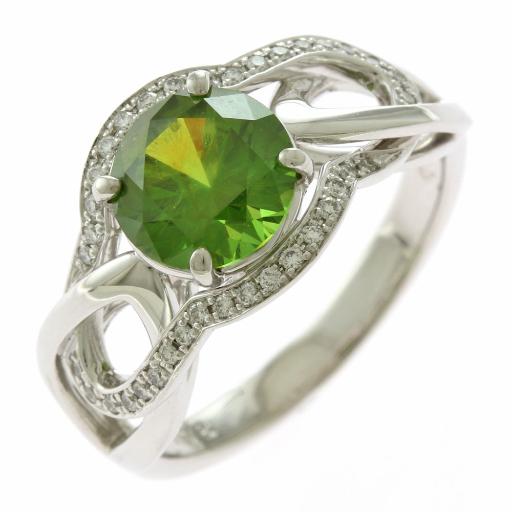 Ring, size 13, Pt900 platinum, demantoid garnet, ladies, [used] –  【公式】リサイクルキング オンラインショップ