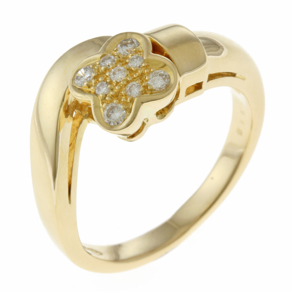 フラワー リング・指輪 10.5号 18金 K18イエローゴールド ダイヤモンド  