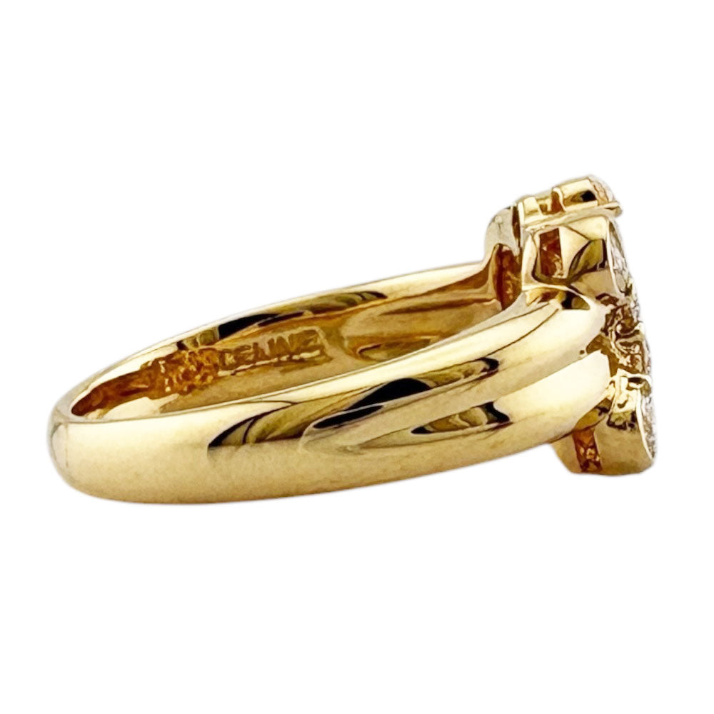 ビンテージ CELINE セリーヌ K18メレダイヤ0.03ct リング4.6g CELINE セリーヌ リング 指輪 12号 18金 K18ゴールド ダイヤモンド