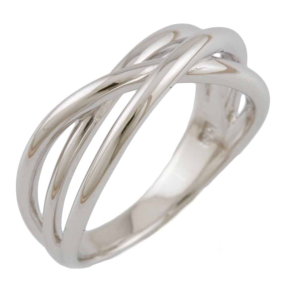 Used] K18WG ring pinky ring size 5 3 rows 18k K18 white gold