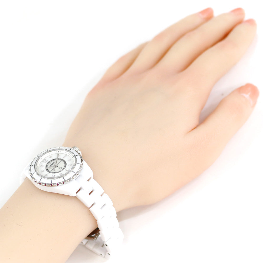 CHANEL シャネル J12 腕時計 ホワイトセラミック クオーツ 磨き直し済