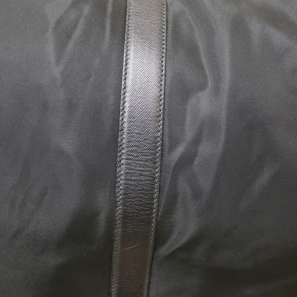 Used] PRADA Nyron Boston bag, 2way, nylon, leather, black, unisex