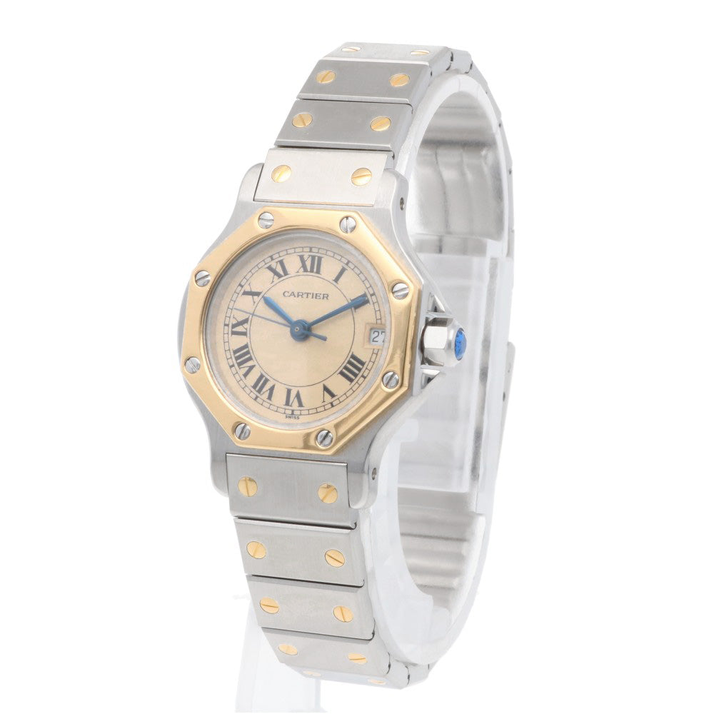 カルティエ　サントス　オクタゴン カルティエ/サントスオクタゴンLMデイト/ホワイトローマン