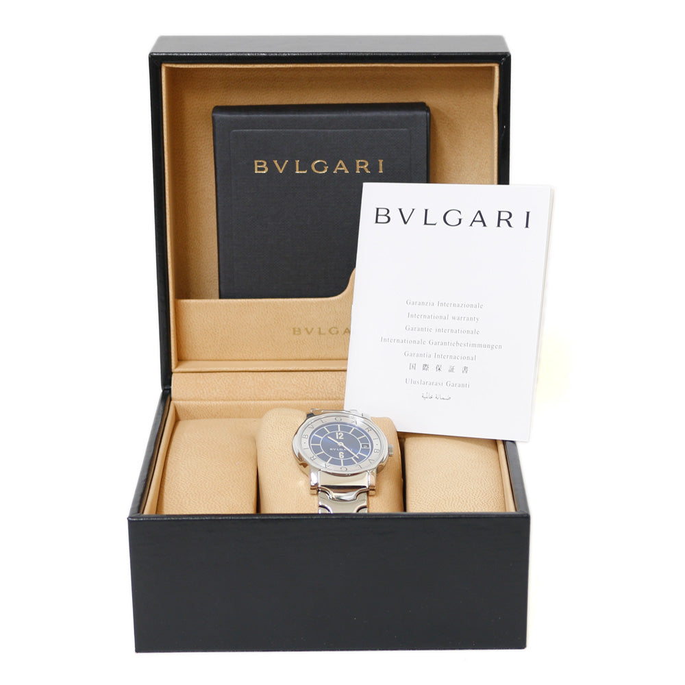 BVLGARI Bulgari Solo Tempo Watch Stainless Steel ST35S Quartz Men 1 Ye