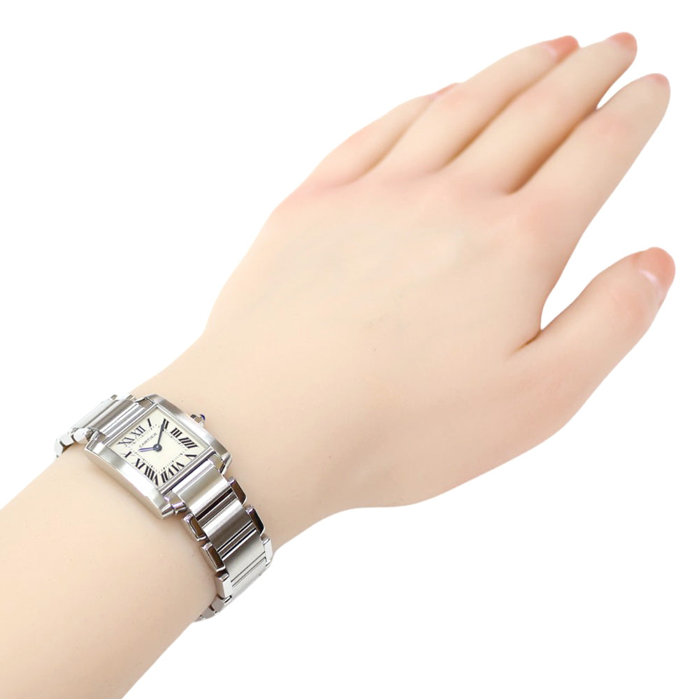 カルティエ タンクフランセーズ SM 腕時計 時計 ステンレススチール 2384 クオーツ レディース 1年保証 CARTIER  中古 CARTIER カルティエ タンクフランセーズ SM 腕時計 ステンレススチール