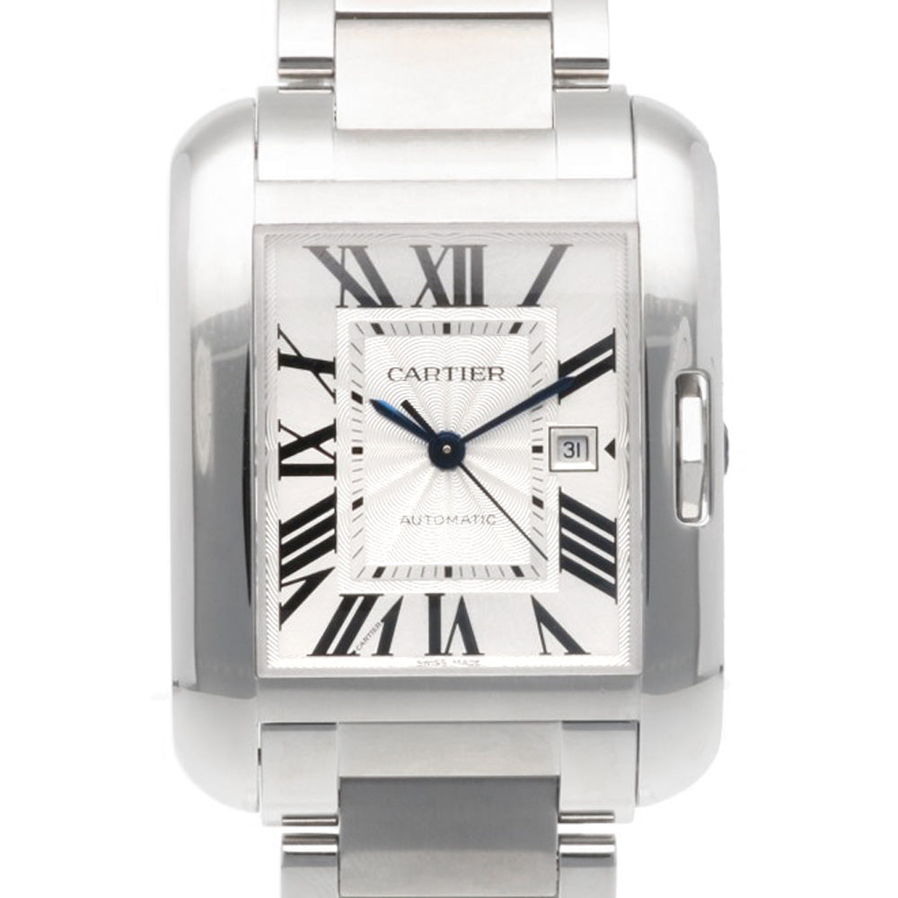 Cartier アナログ腕時計 ステンレススチール CARTIER カルティエ タンクアングレーズ 腕時計 ステンレススチール