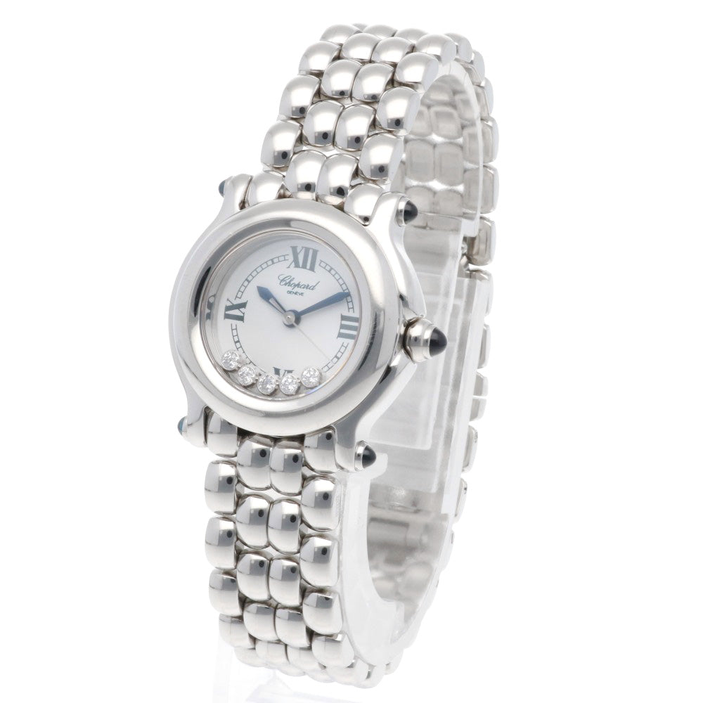 【Chopard】ショパール ハッピースポーツ 27/8245-23 ステンレススチール×クロコダイル クオーツ アナログ表示 レディース シェル文字盤 腕時計 ショパール ハッピースポーツ 27/8245-23 ピンクシェル/ダイヤモンド