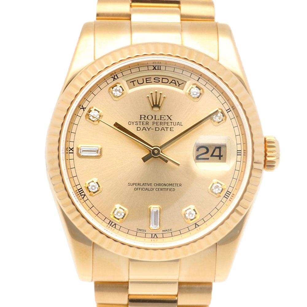 ROLEX Rolex Daydate Oyster Purpetur Watch 18 Gold K18 Yellow Gold