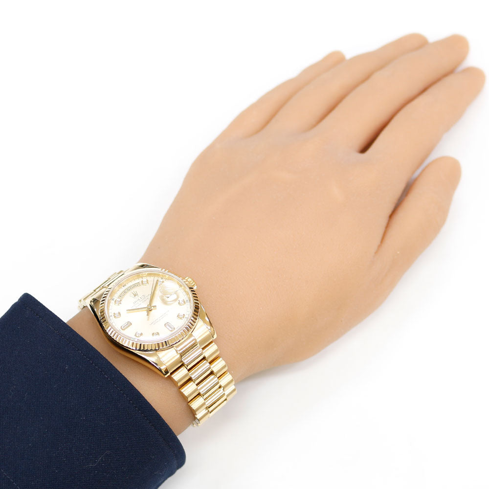 ROLEX Rolex Daydate Oyster Purpetur Watch 18 Gold K18 Yellow Gold