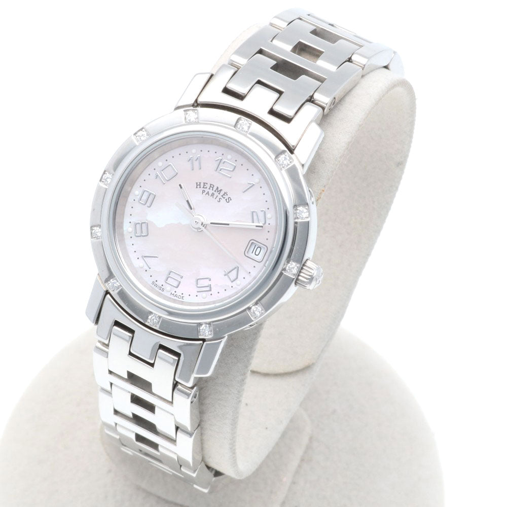 HERMES エルメス クリッパー ナクレ 腕時計 ステンレススチール CL4