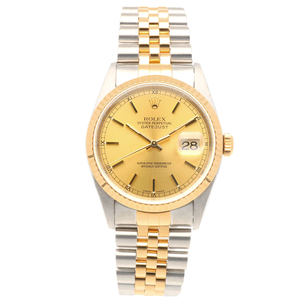 ROLEX 自動巻き 腕時計 シルバー/ゴールド ROLEX ロレックス デイトジャスト オイスターパーペチュアル