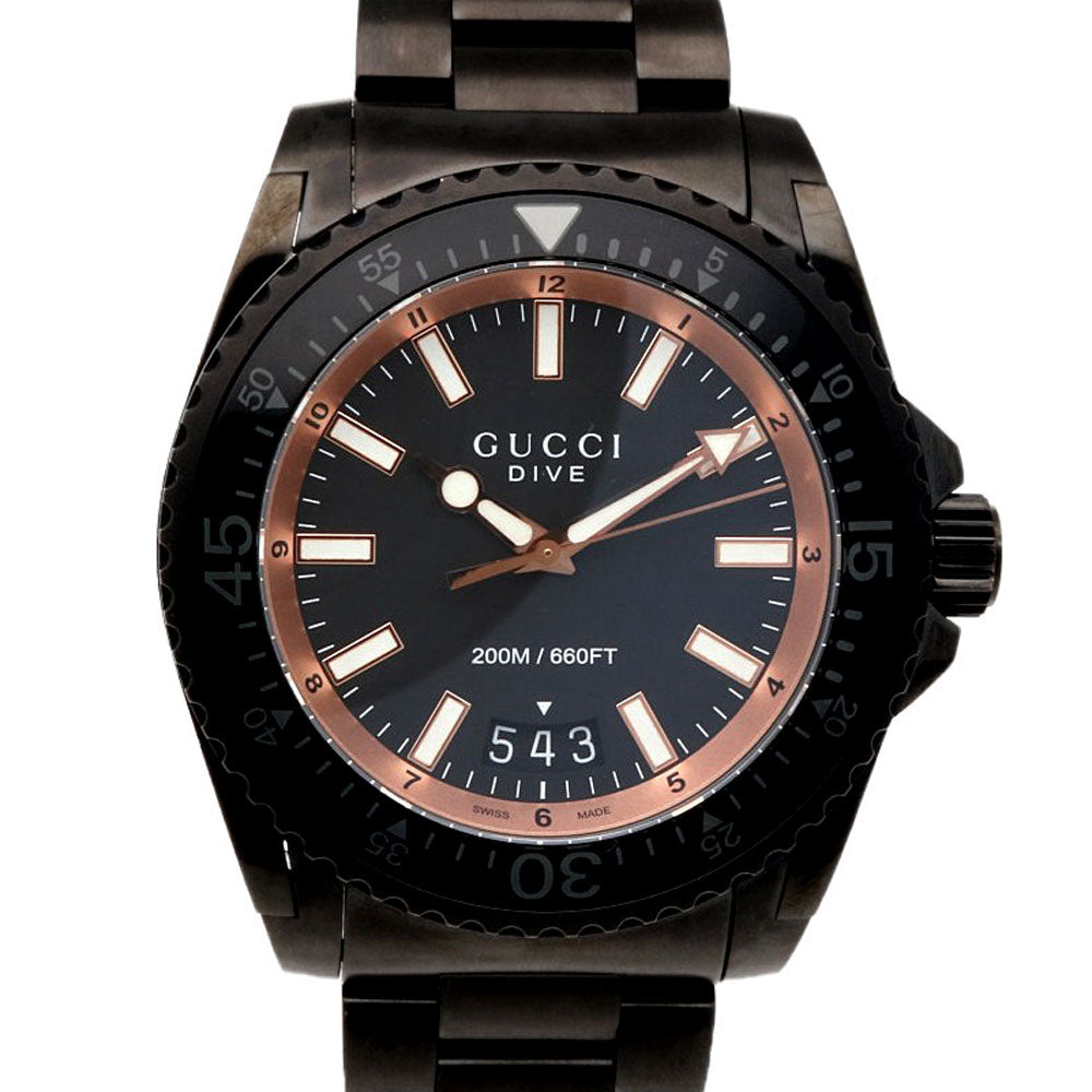 グッチ ダイヴ 腕時計 時計 ステンレススチール YA136213(136.2) クオーツ メンズ 1年保証 GUCCI  中古 GUCCI グッチ ダイヴ 腕時計 ステンレススチール YA136213(136.2