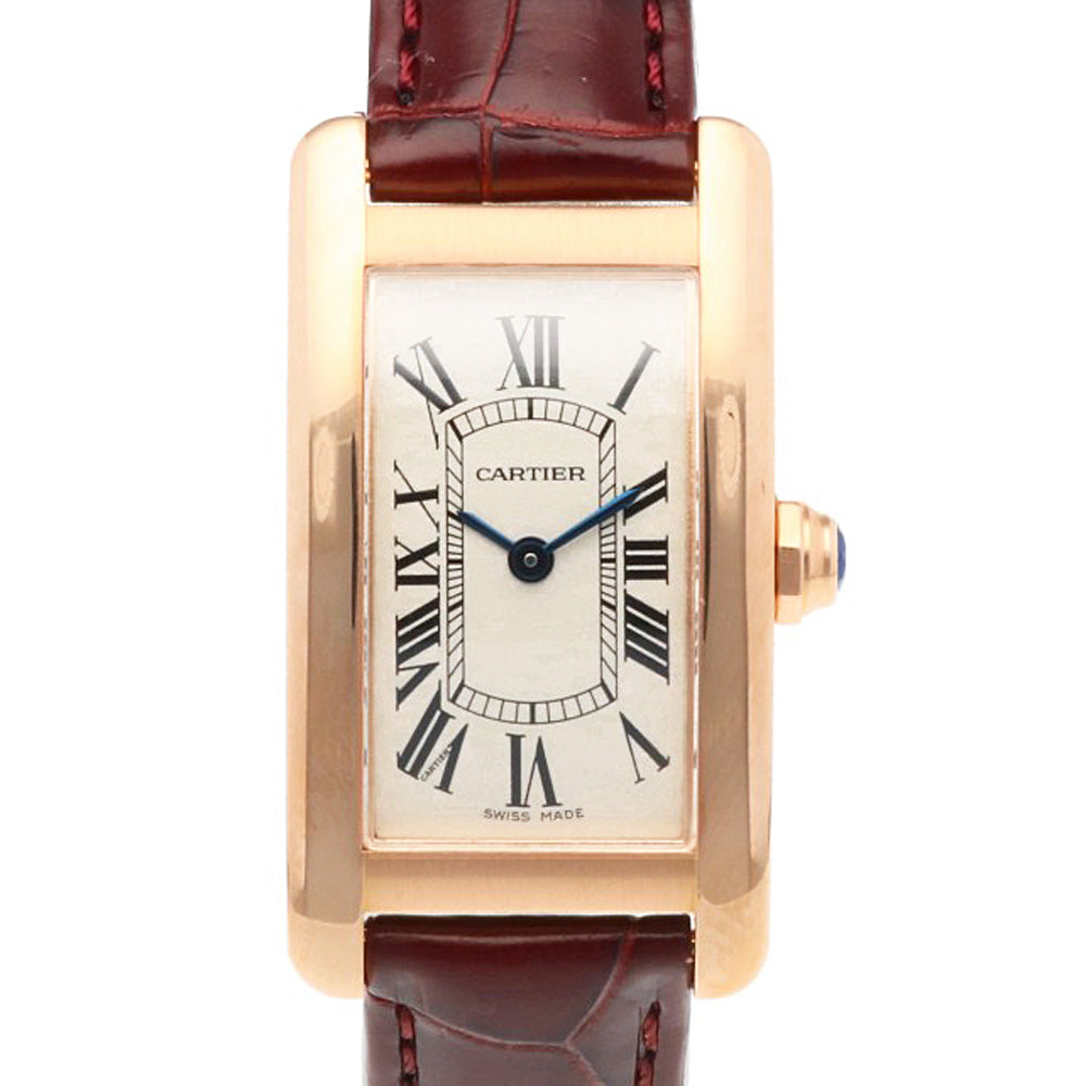 CARTIER カルティエ タンクアメリカンSM 腕時計 18金 K18ピンク