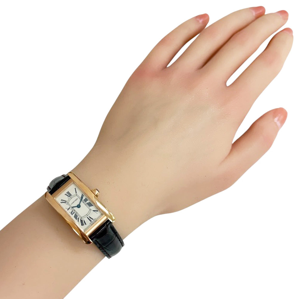 CARTIER カルティエ タンクアメリカンSM 腕時計 18金 K18ピンク