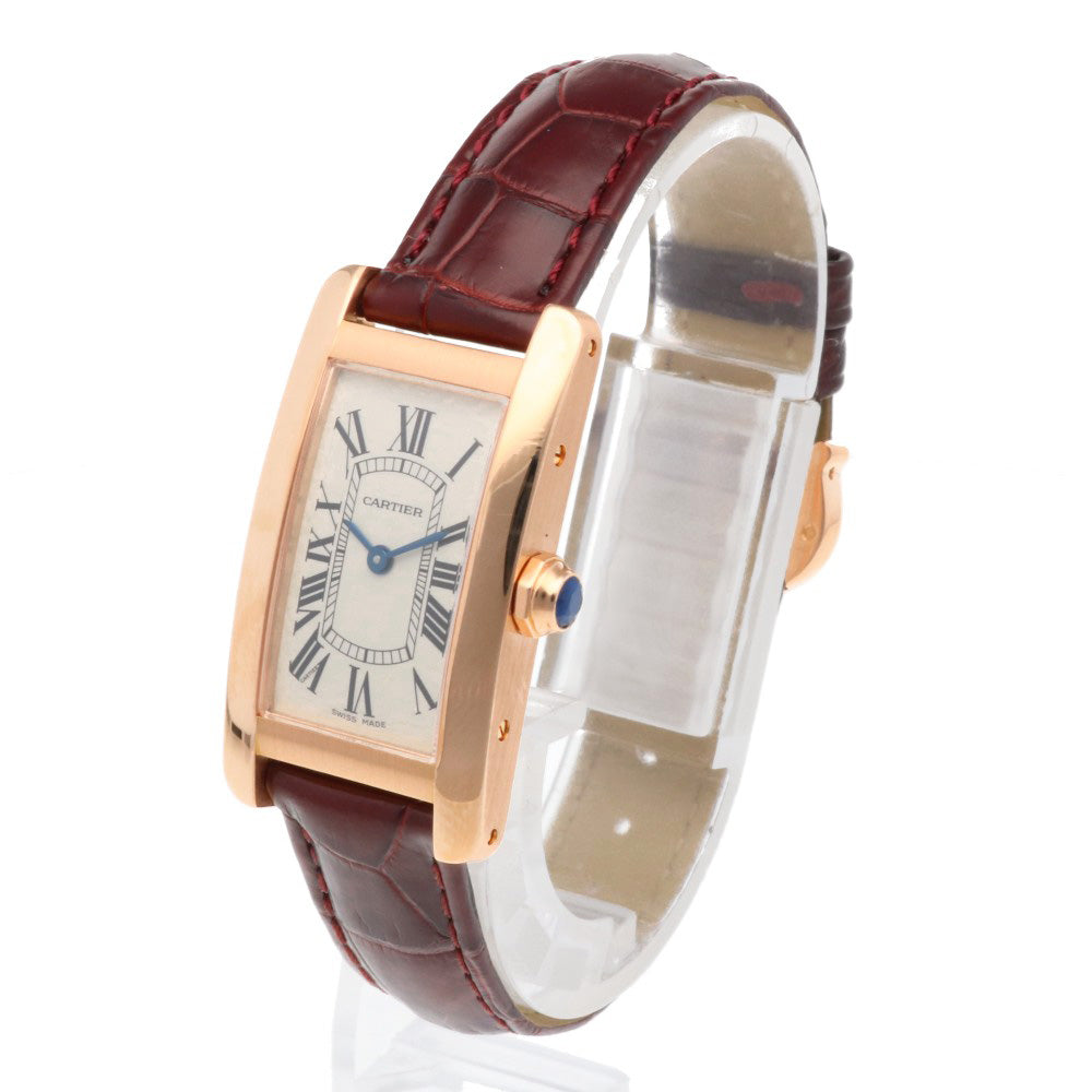 CARTIER カルティエ タンクアメリカンSM 腕時計 18金 K18ピンク
