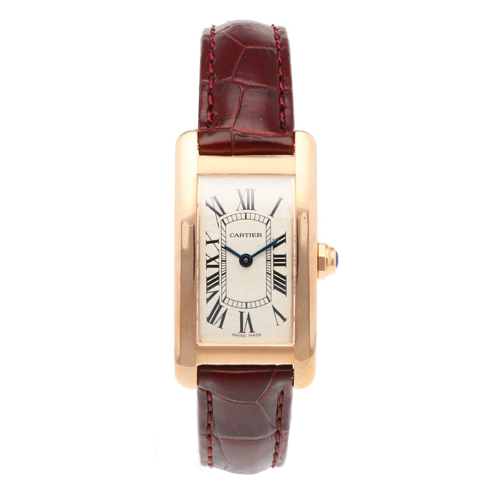 CARTIER カルティエ タンクアメリカンSM 腕時計 18金 K18ピンク