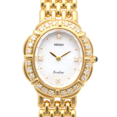 【美品】セイコー エクセリーヌ クォーツ【5A50-5190】4Pダイヤ 稼働品 SEIKO セイコー エクセリーヌ 腕時計 GP 5A50-5190 クオーツ