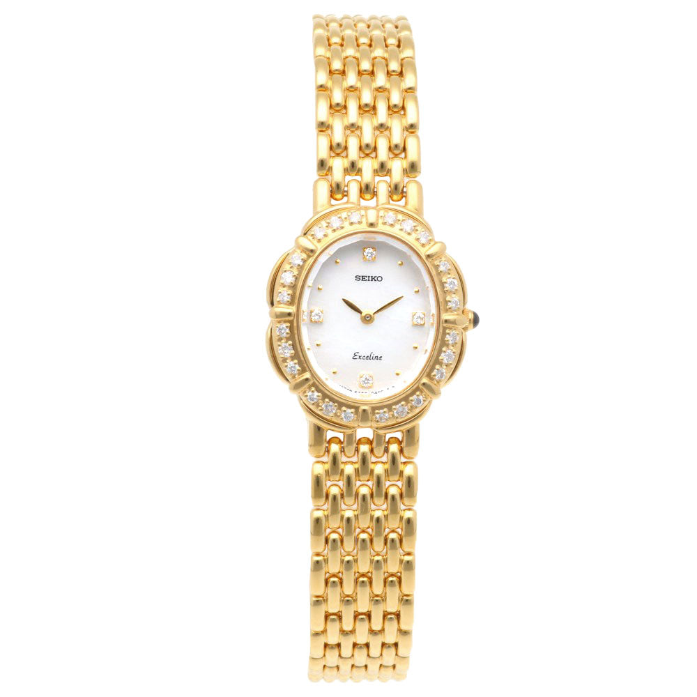 【美品】セイコー エクセリーヌ クォーツ【5A50-5190】4Pダイヤ 稼働品 SEIKO セイコー エクセリーヌ 腕時計 GP 5A50-5190 クオーツ
