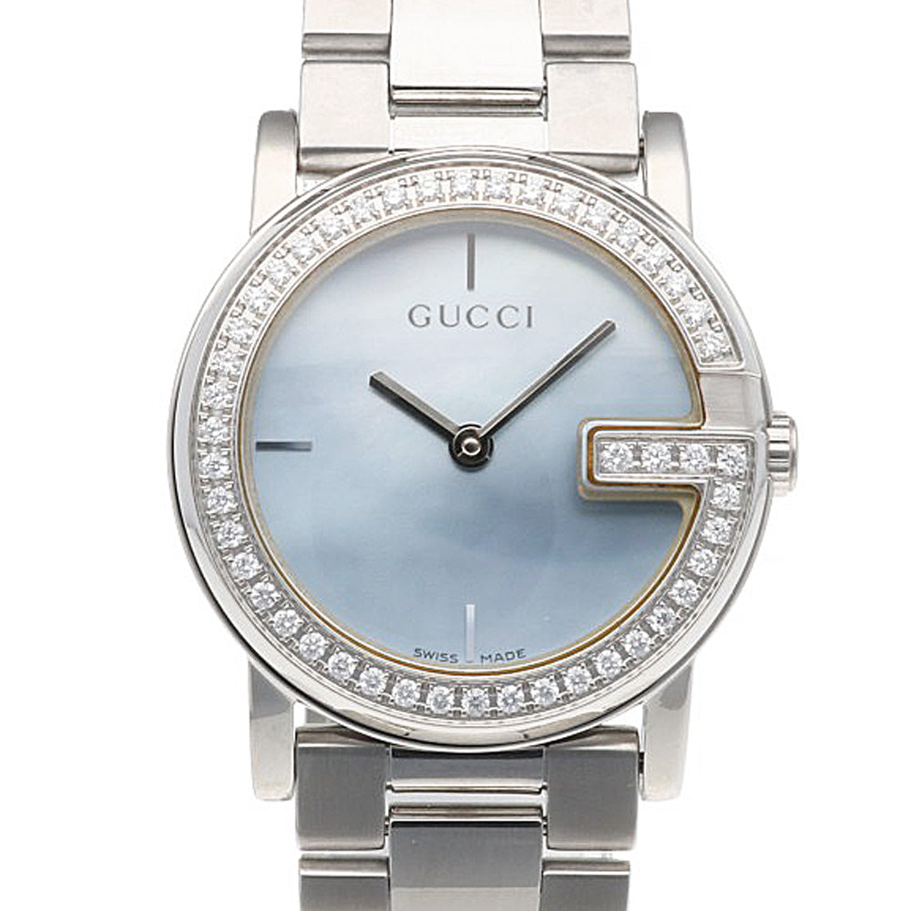 GUCCI G Round Watch Stainless Steel 101L Quartz Repolished Ladies