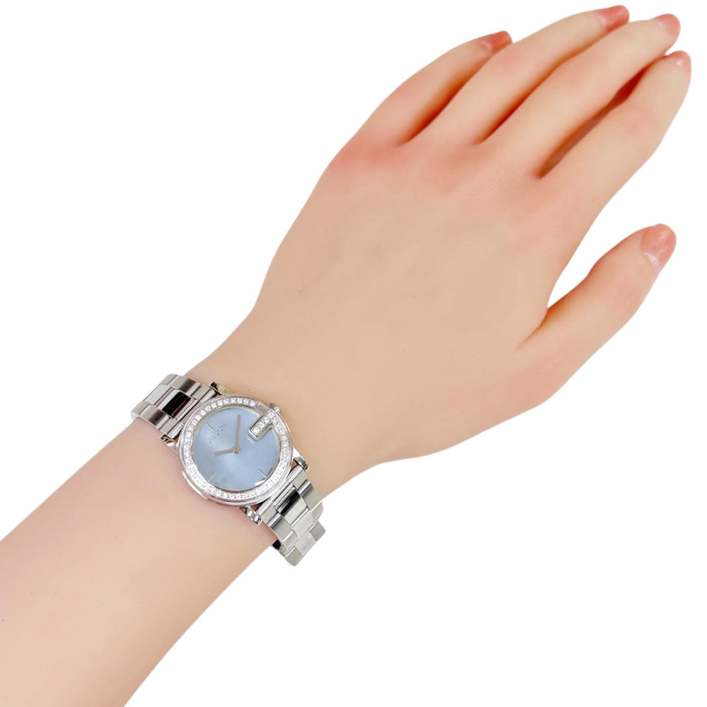 GUCCI G Round Watch Stainless Steel 101L Quartz Repolished Ladies