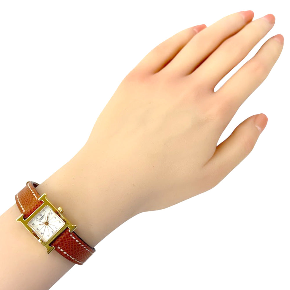 HERMES エルメス Hウォッチ ミニ 腕時計 GP HH1.101 クオーツ