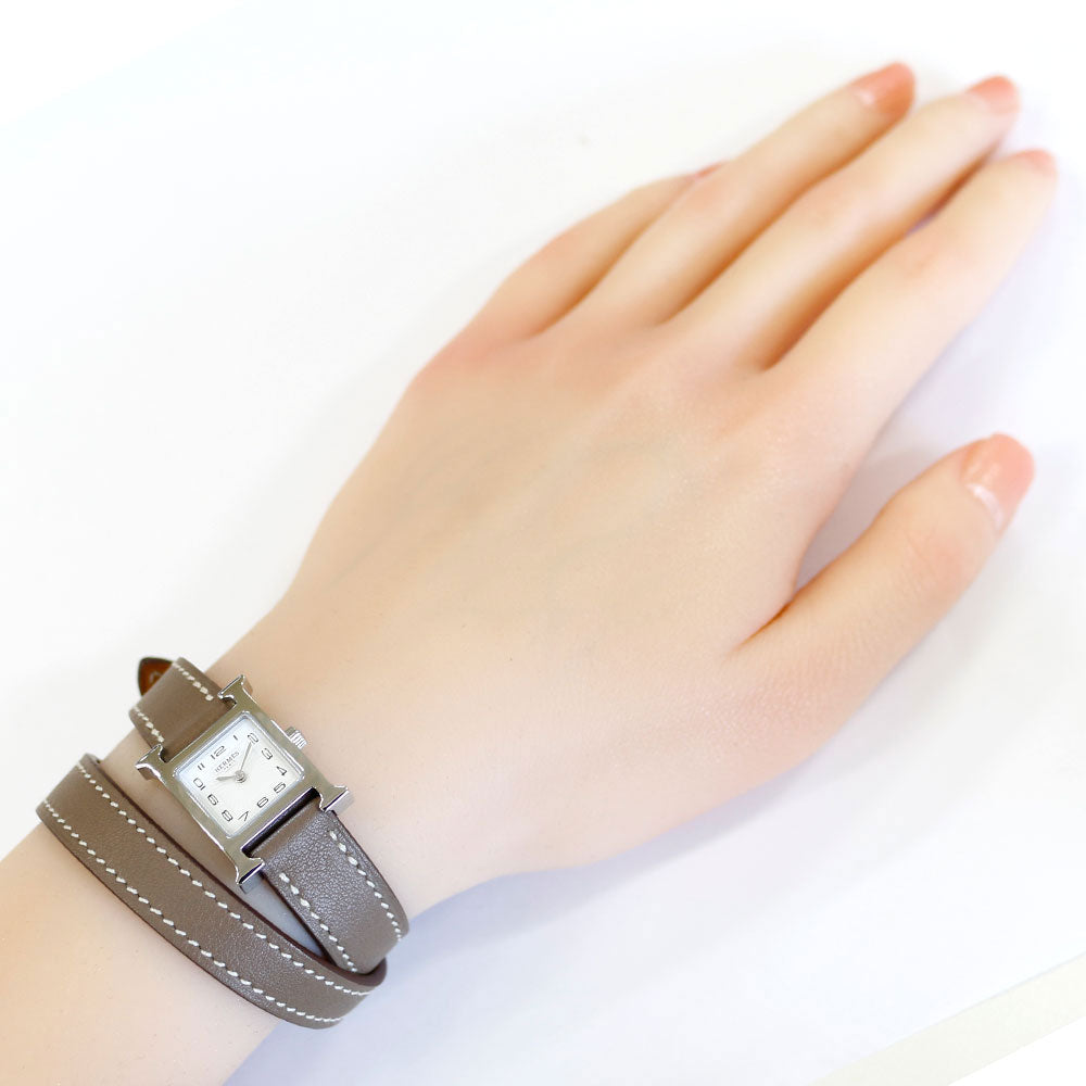 HERMES エルメス Hウォッチ ミニ 腕時計 ステンレススチール HH1.110