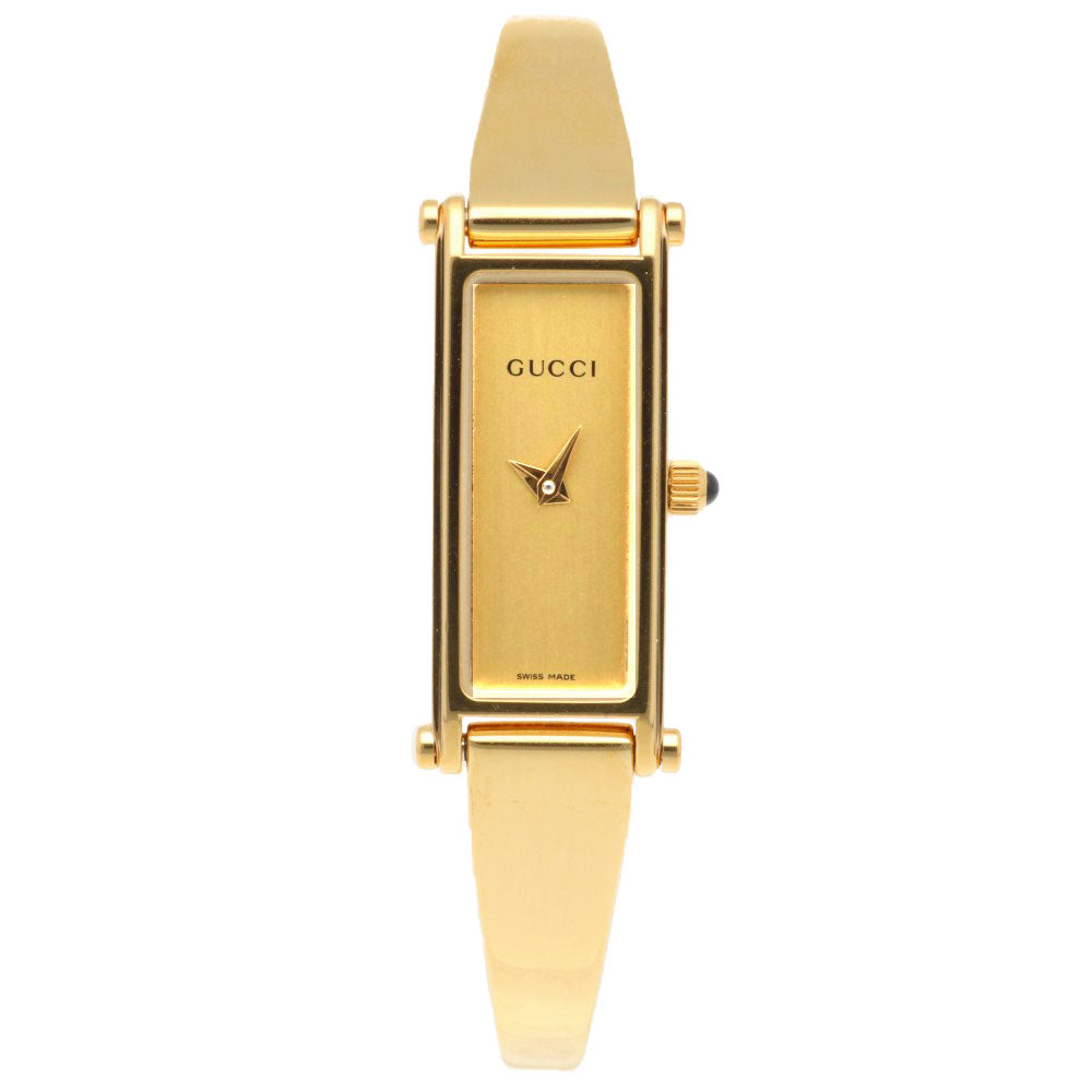 【美品】GUCCI グッチ 腕時計 1500L レディース 可動品 動作中 GUCCI（グッチ） 腕時計 1500L ステンレススチール ゴールド ブラック