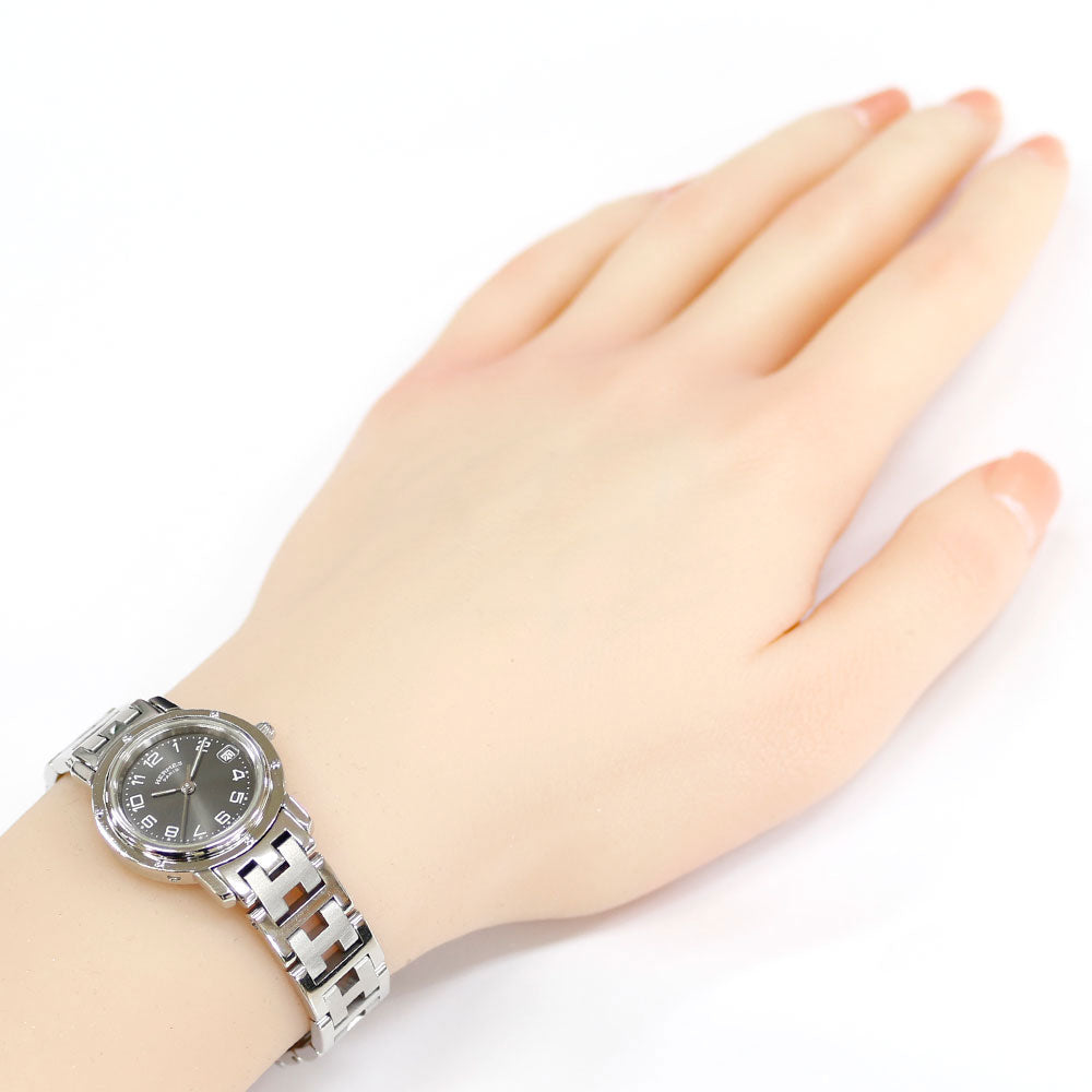 HERMES エルメス クリッパー 腕時計 ステンレススチール CL4.210