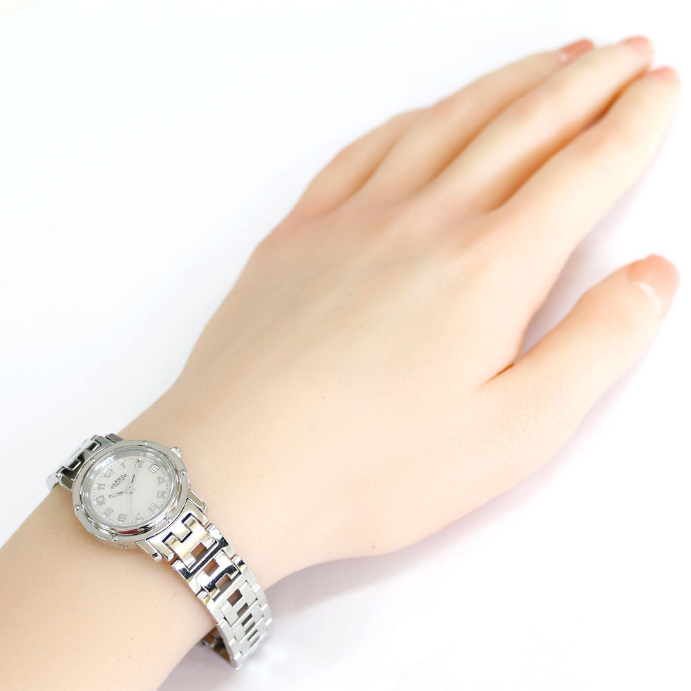 HERMES エルメス クリッパー 腕時計 ステンレススチール CL4.210