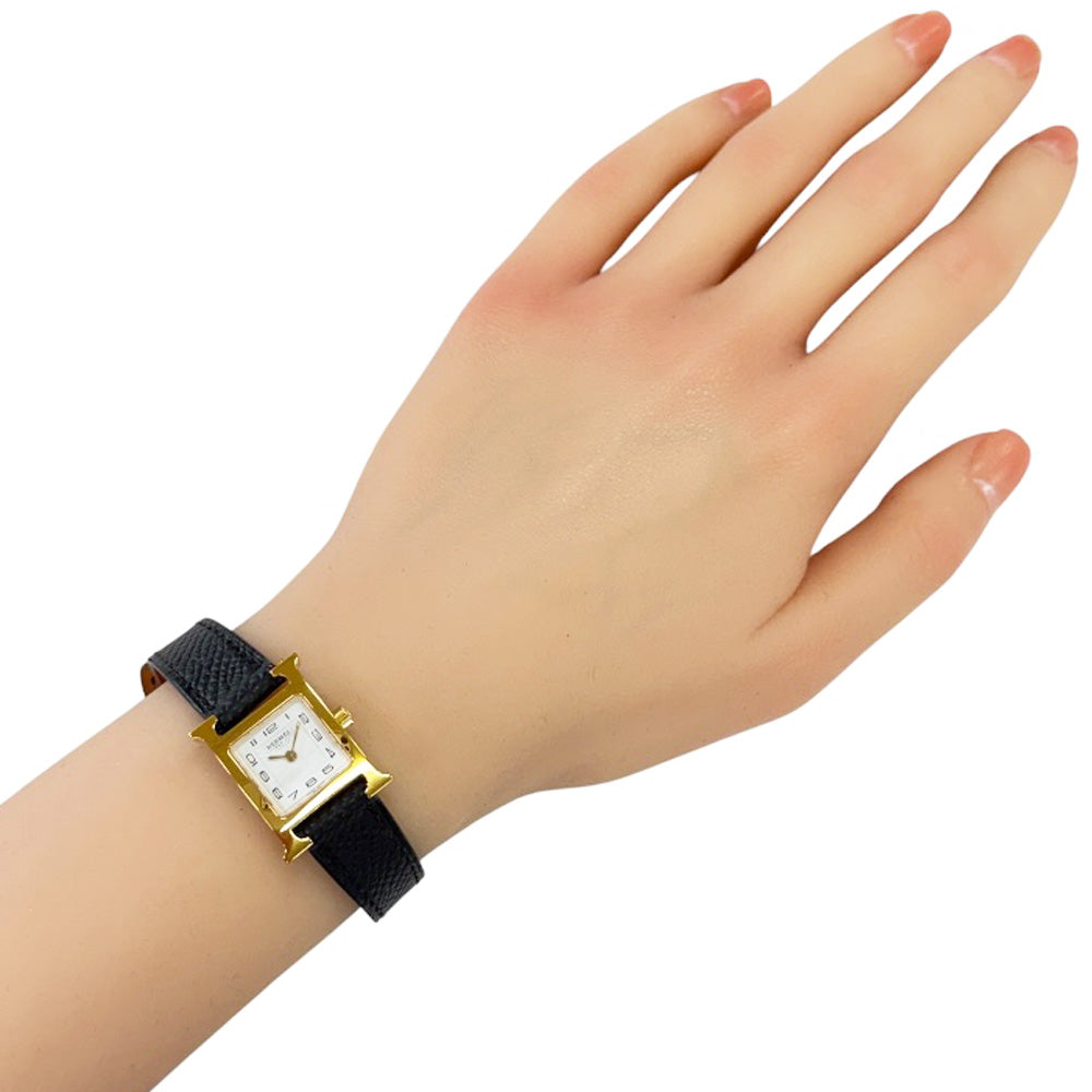 HERMES エルメス Hウォッチミニ 腕時計 GP HH1.101 クオーツ