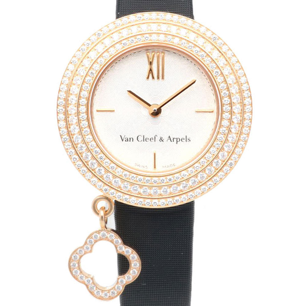ヴァンクリーフ&amp;アーペル Van Cleef&amp;Arpels チャーム ミニ ウォッチ VCAR029A00 レディース 腕時計 K18WG クォーツ alhambra 90310498 Van Cleef & Arpels - ヴァンクリーフ&アーペル Van Cleef&Arpels