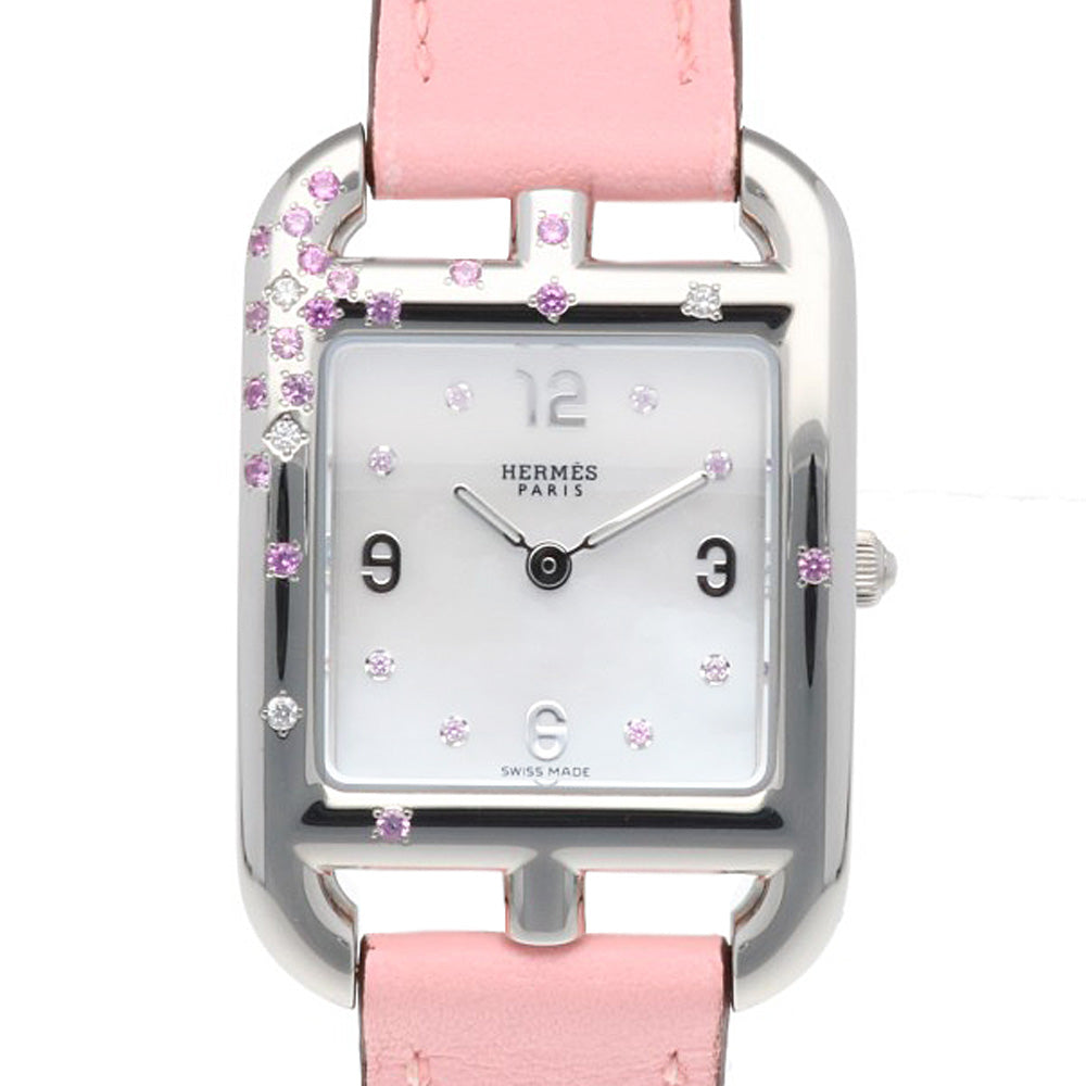 HERMES Cape Cod Rose Sakura Watch Stainless Steel CC1.233 Quartz
