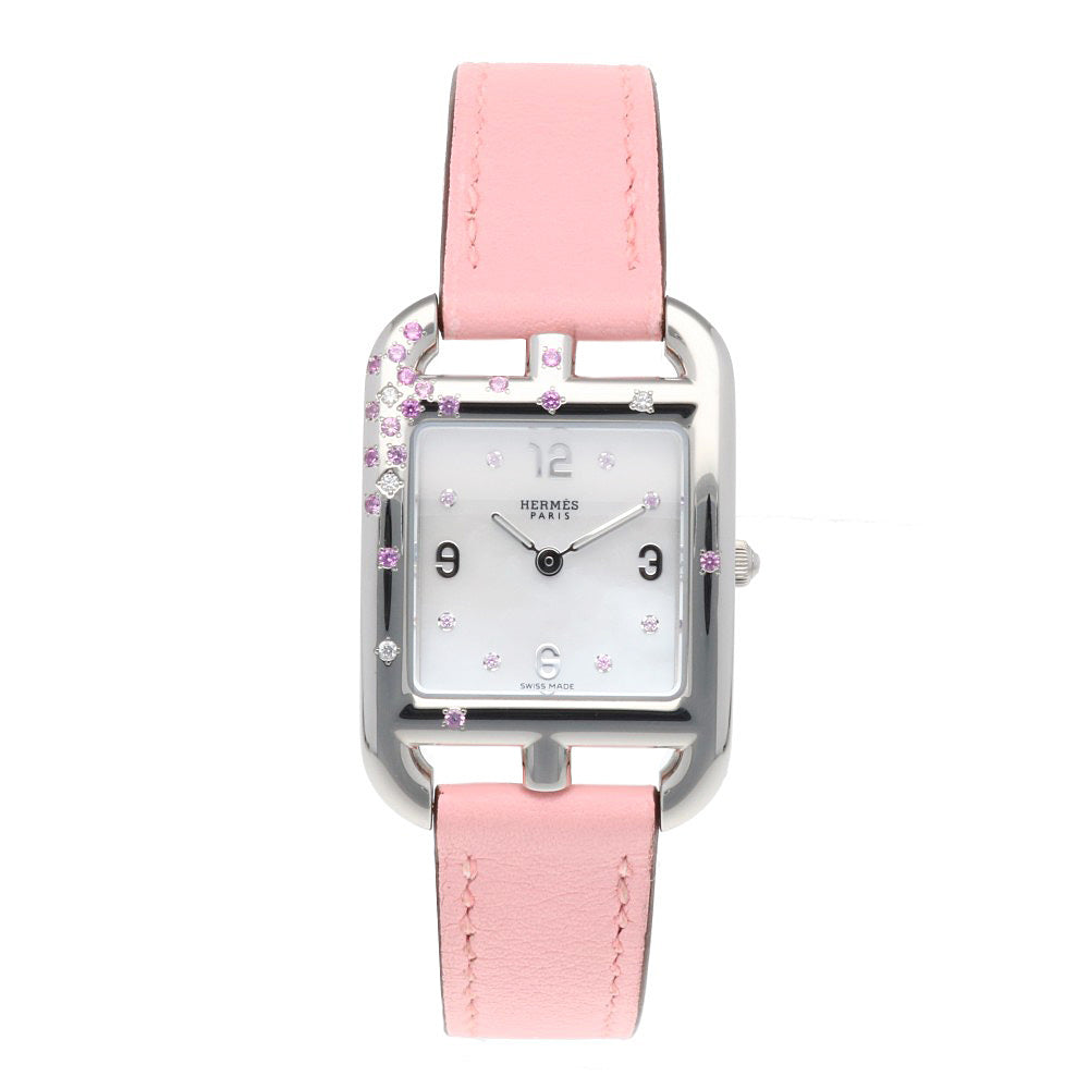 HERMES Cape Cod Rose Sakura Watch Stainless Steel CC1.233 Quartz