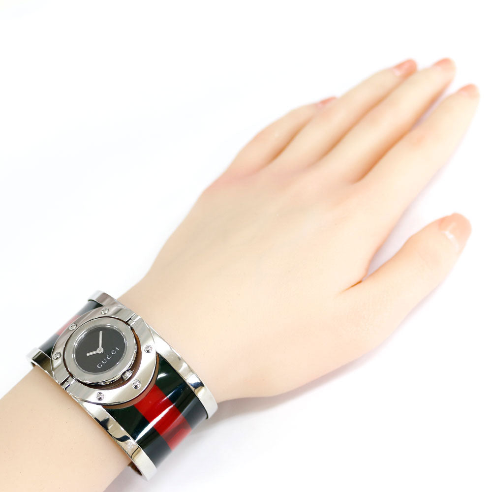 【希少】GUCCI グッチ 腕時計 112 トワール ブラウン調 GUCCI グッチ トワール 腕時計 ステンレススチール 112 クオーツ 磨き