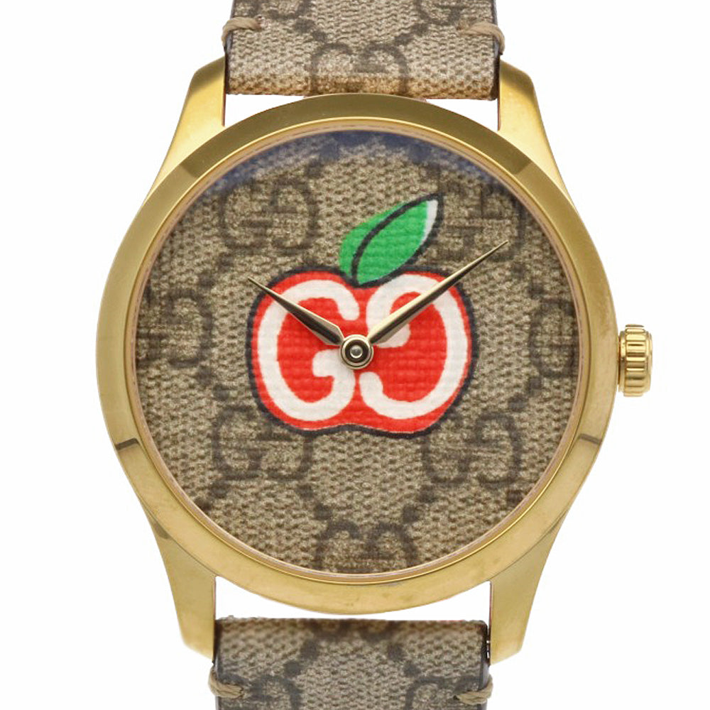 GUCCI グッチ Gタイムレス GGアップル 腕時計 GP 126.4 クオーツ ユニ