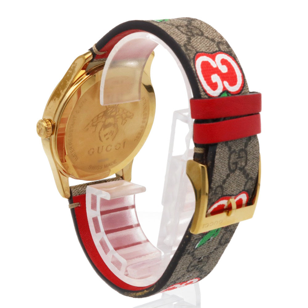 稼働 GUCCI 腕時計 ゴースト Gタイムレス 外箱 GGベルト 2924 GUCCI グッチ Gタイムレス GGアップル 腕時計 GP 126.4 クオーツ ユニ