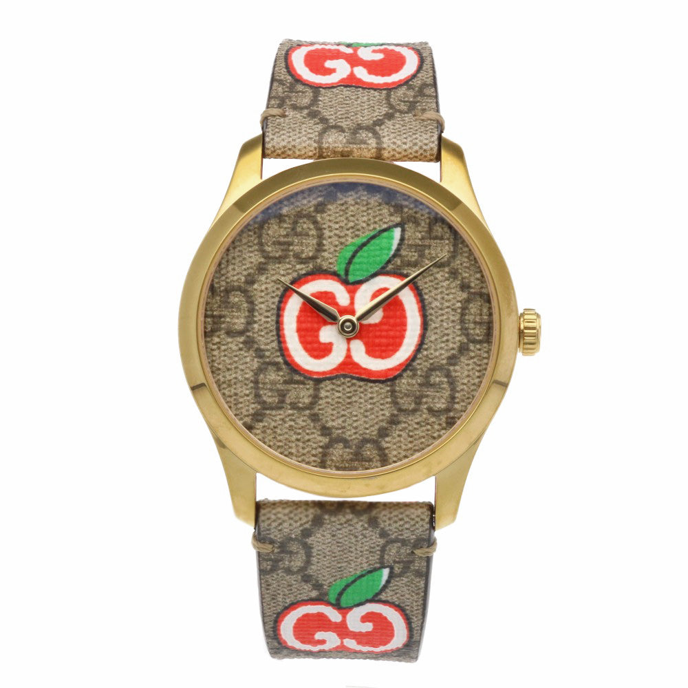GUCCI グッチ Gタイムレス GGアップル 腕時計 GP 126.4 クオーツ ユニ