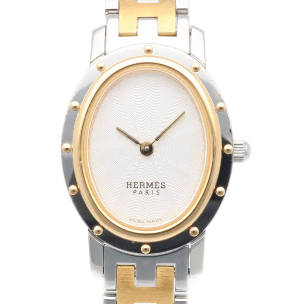 HERMES エルメス クリッパー オーバル 腕時計 ステンレススチール Co1