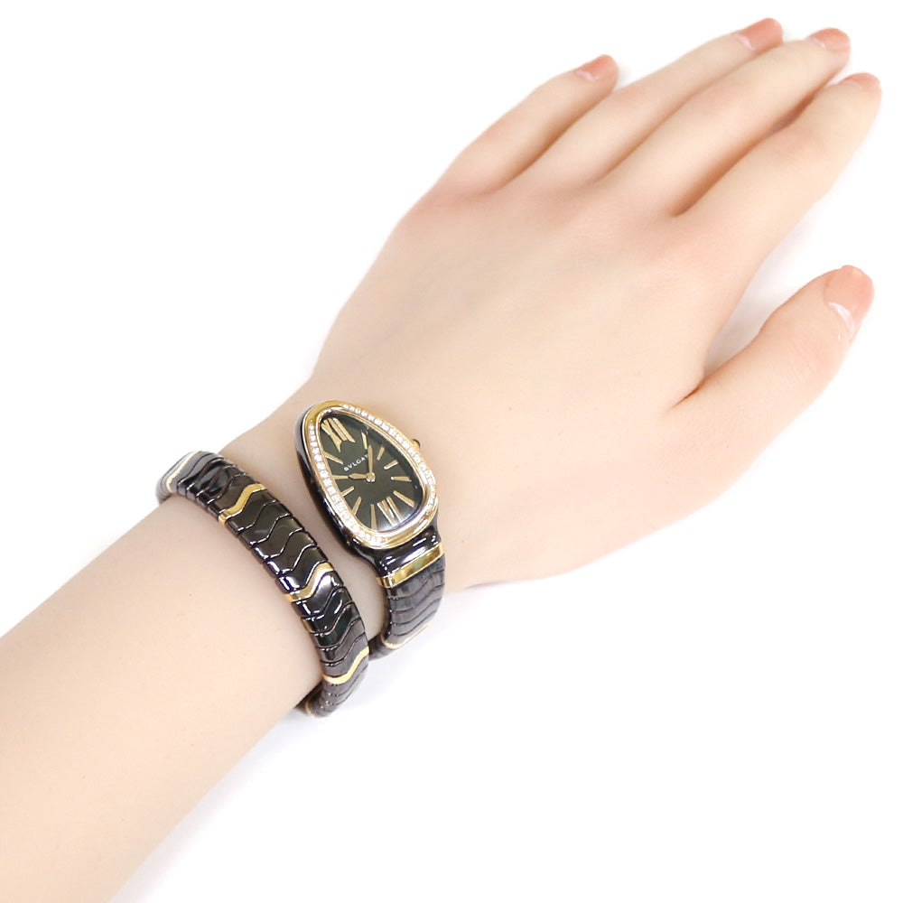 BVLGARI ブルガリ セルペンティ 腕時計 セラミック SPC34BG クオーツ