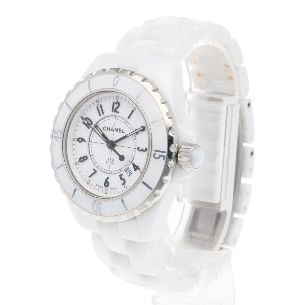 行*う様 CHANEL アナログクォーツ 腕時計 ホワイトジャンク CHANEL Chanel J12 Watch White Ceramic Quartz Unisex 1 year