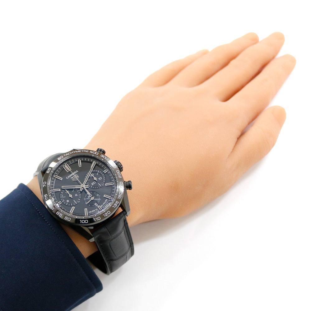 TAG Heuer ブラック腕時計 ステンレス TAG HEUER タグホイヤー カレラ ジャパンブラックカプセル H02 腕時計