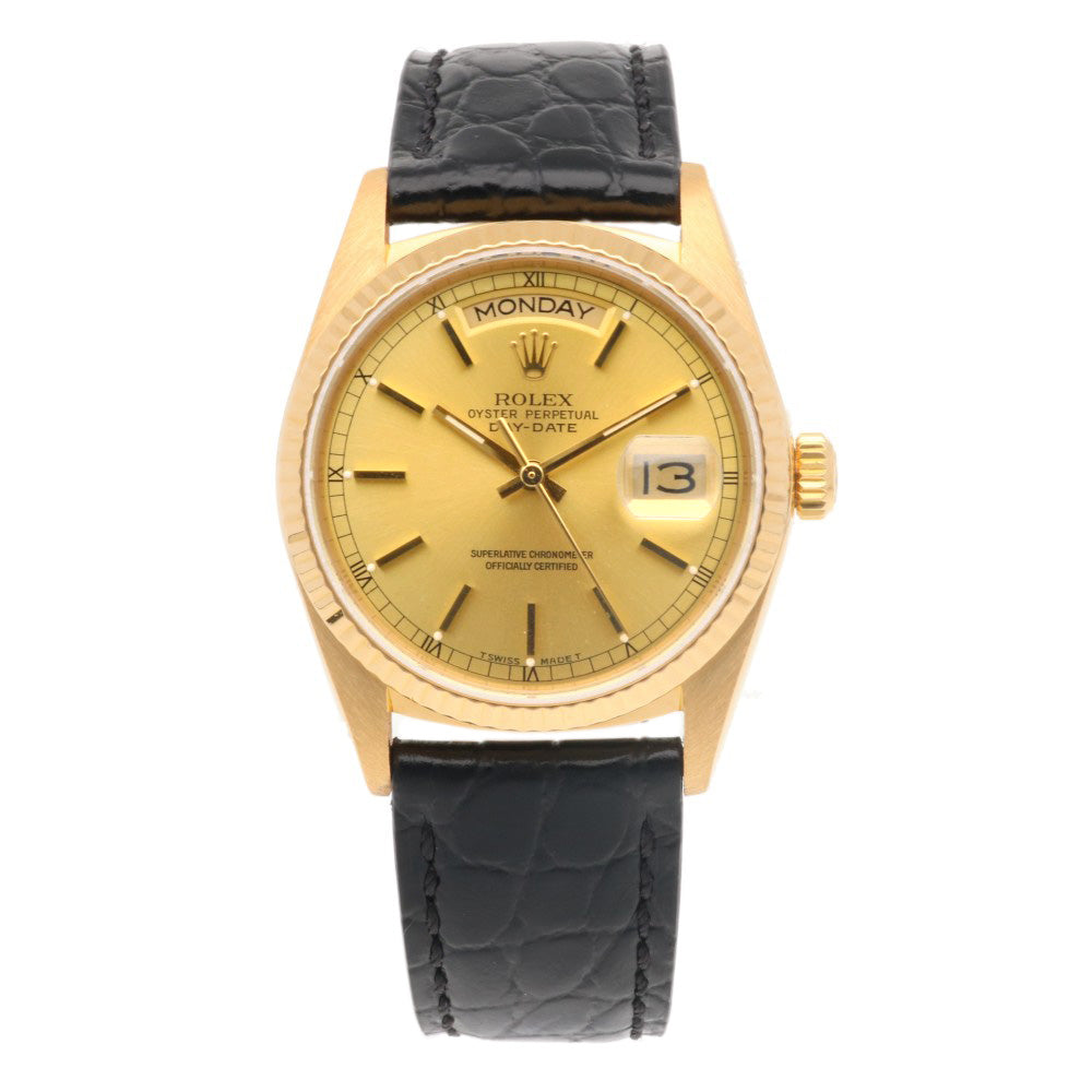 ROLEX Day-Date Oyster Perpetual Watch 18K K18 Yellow Gold 18038