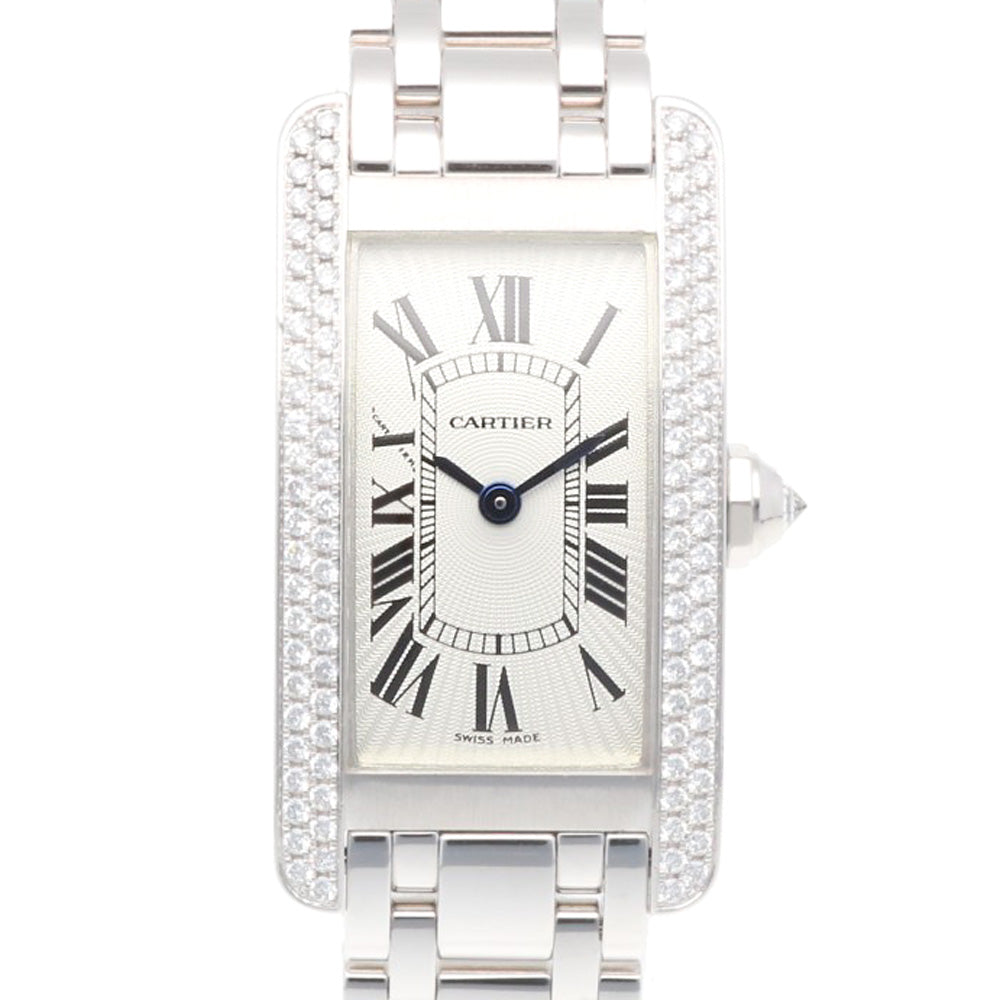 CARTIER カルティエ タンクアメリカンSM 腕時計 18金 K18ホワイト