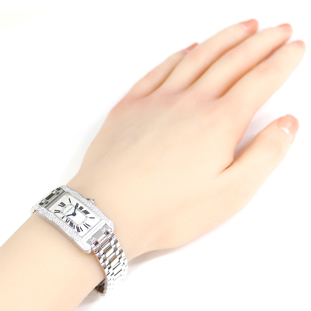 CARTIER カルティエ タンクアメリカンSM 腕時計 18金 K18ホワイト