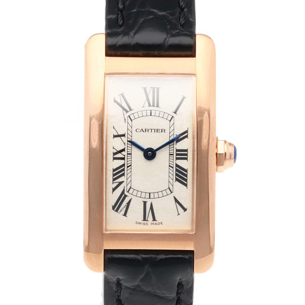 CARTIER カルティエ タンクアメリカン SM 腕時計 18金 K18ピンク